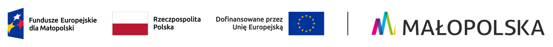 Projekt dofinansowany z Funduszy Europejskich dla Małopolski 2021–2027. Rzeczpospolita Polska. Dofinansowane przez Unię Europejską. Województwo Małopolskie.