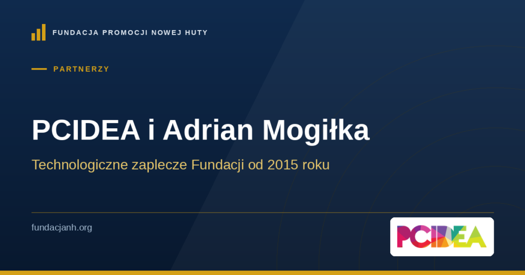 PCIDEA i Adrian Mogiłka — technologiczne zaplecze Fundacji od 2015 roku