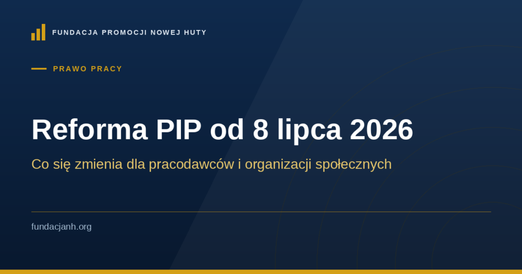 Reforma PIP od 8 lipca 2026 — co się zmienia dla pracodawców i organizacji społecznych