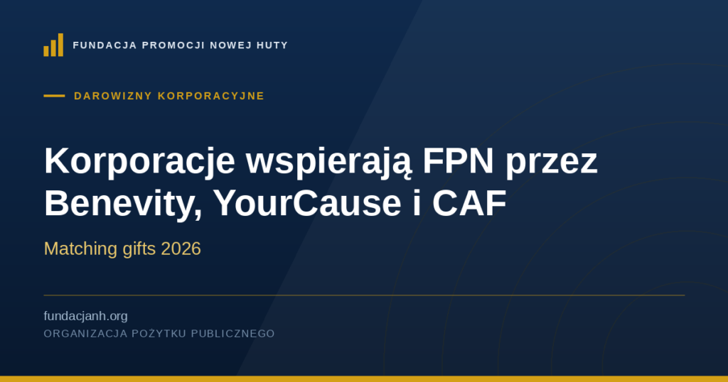 Korporacje wspierają FPN przez Benevity, YourCause i CAF — matching gifts 2026