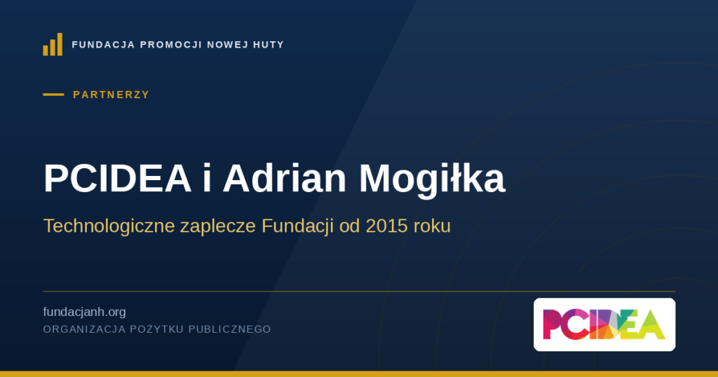 PCIDEA i Adrian Mogiłka — technologiczne zaplecze Fundacji od 2015 roku