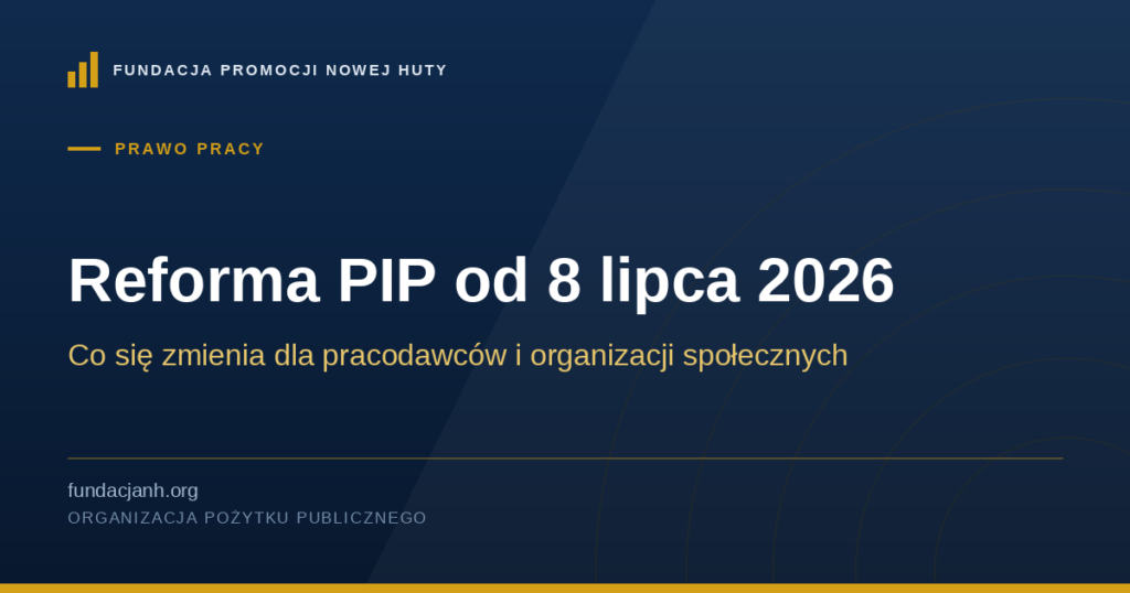 Reforma PIP od 8 lipca 2026 — co się zmienia dla pracodawców i organizacji społecznych